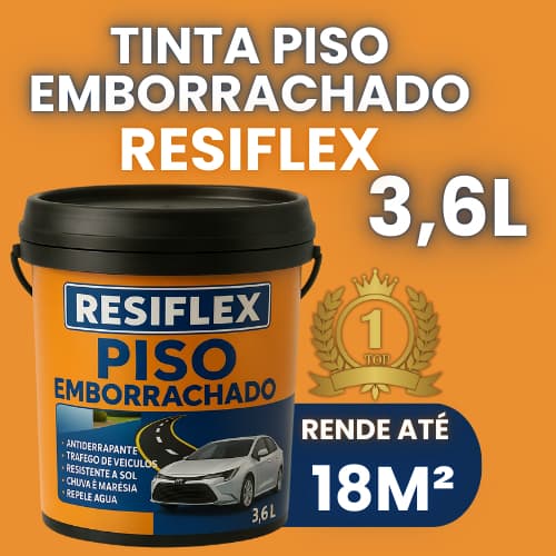 Tinta Para Piso Resiflex 3,6L Emborrachada Impermeável Alta Resistência Sol e Chuva