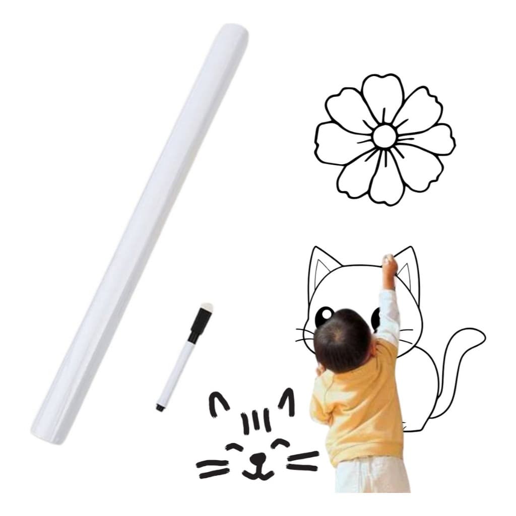 Papel De Parede Adesivo Quadro Branco Removivel Auto Adesivo 2 Metros Para Escrever Desenhar Metas