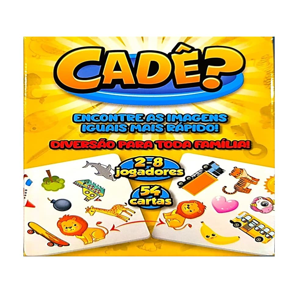 Jogo De 54 Cartas CADÊ? Original Raciocínio Lógico  Estimule a Agilidade e a Memoria Educativo Divertido GGB Brinquedos