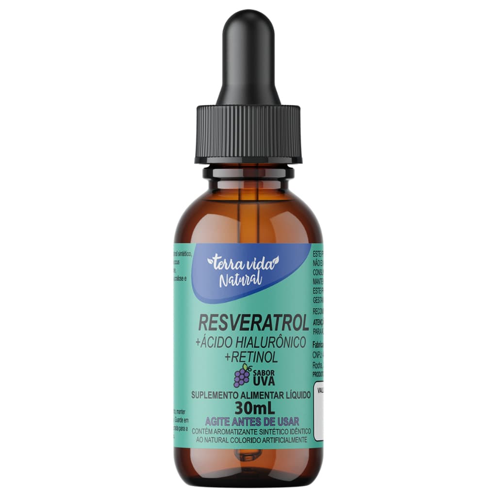 Resveratrol +Ácido Hialurônico +Vitamina A(Retinol) de 30ML Sabor UVA
