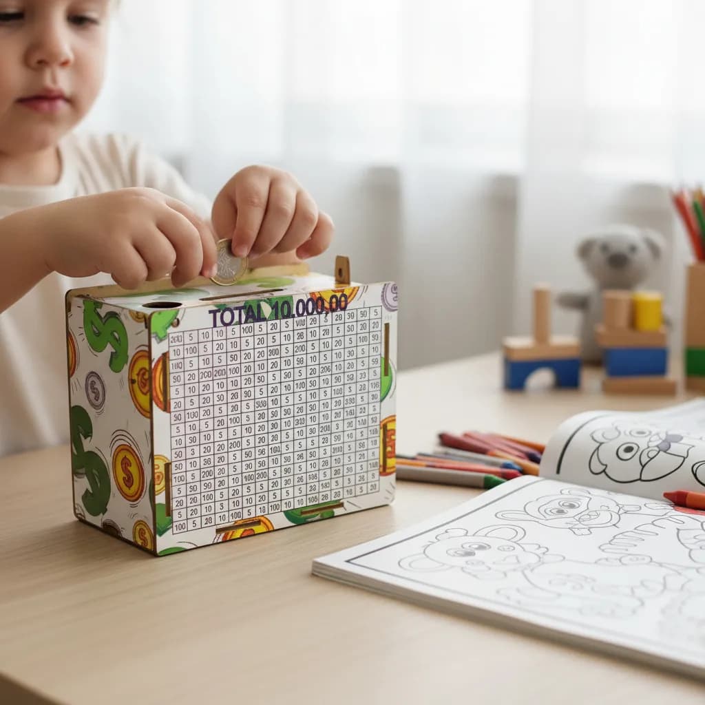 Cofre Cofrinho Desafio Mdf Adesivado Meus Sonhos