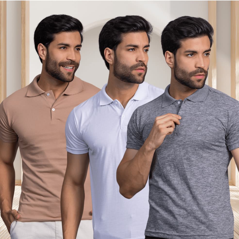 Kit 3 Camisa Polo Masculina Estilosa Corte Clássico e Acabamento de Qualidade Para Lazer e Trabalho