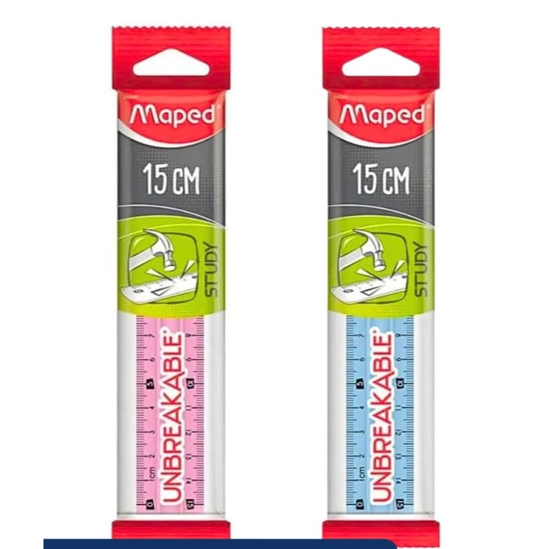 Régua 15 Cm Inquebrável azul/rosa  – Maped