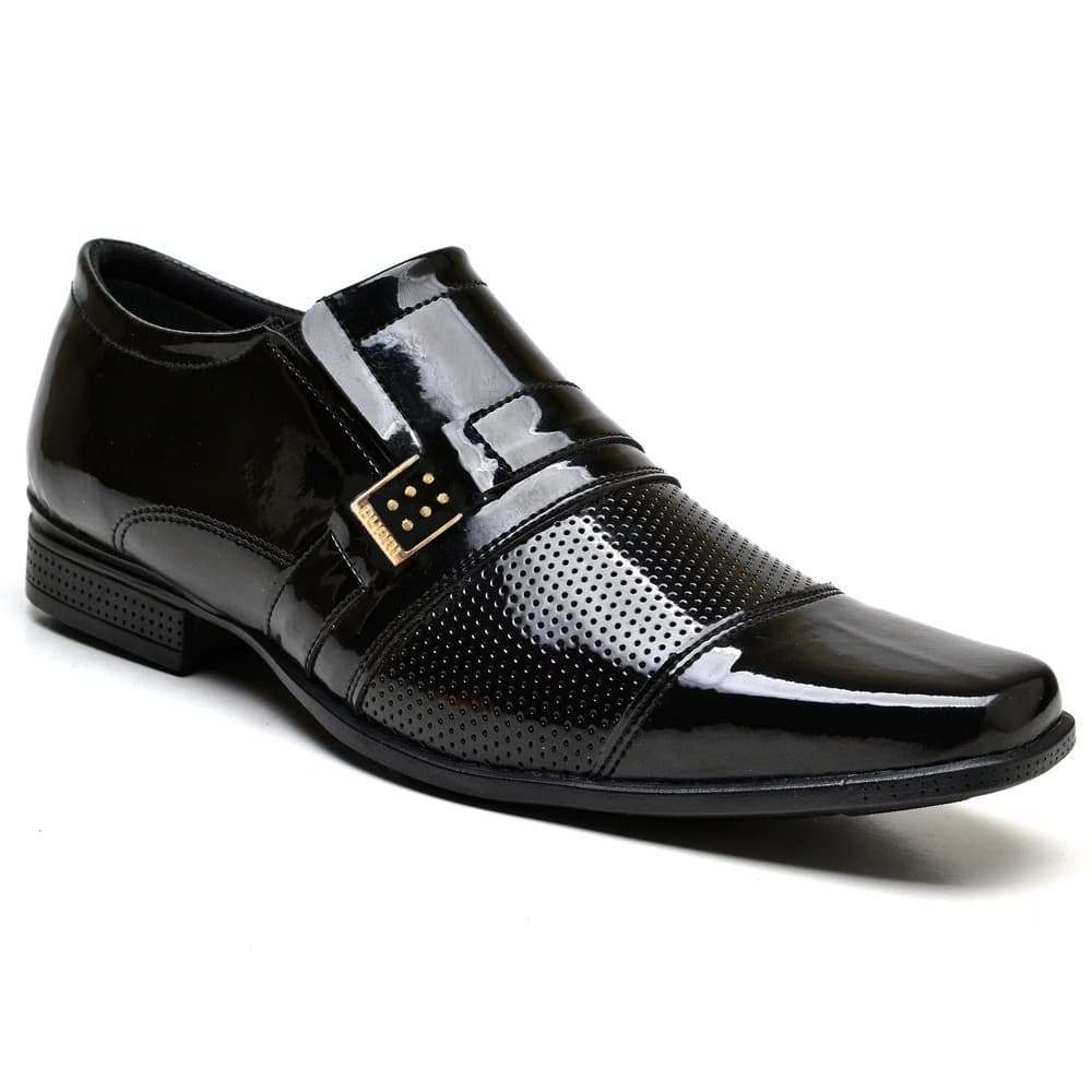 Sapato Social Masculino Verniz Leve Confortavel Preto Oferta Imperdivel