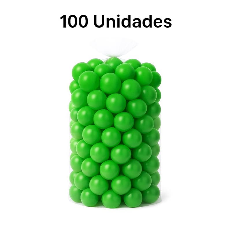 100 Unidades de Bolinha Plástica Verde Piscina Promoção 50 e 100 - Não Amassam