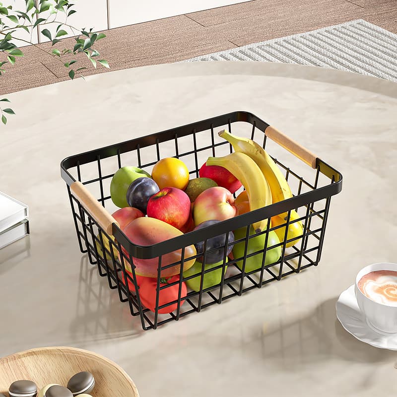 Cesto De Metal Fruteira Organizador Decorativo Resistente