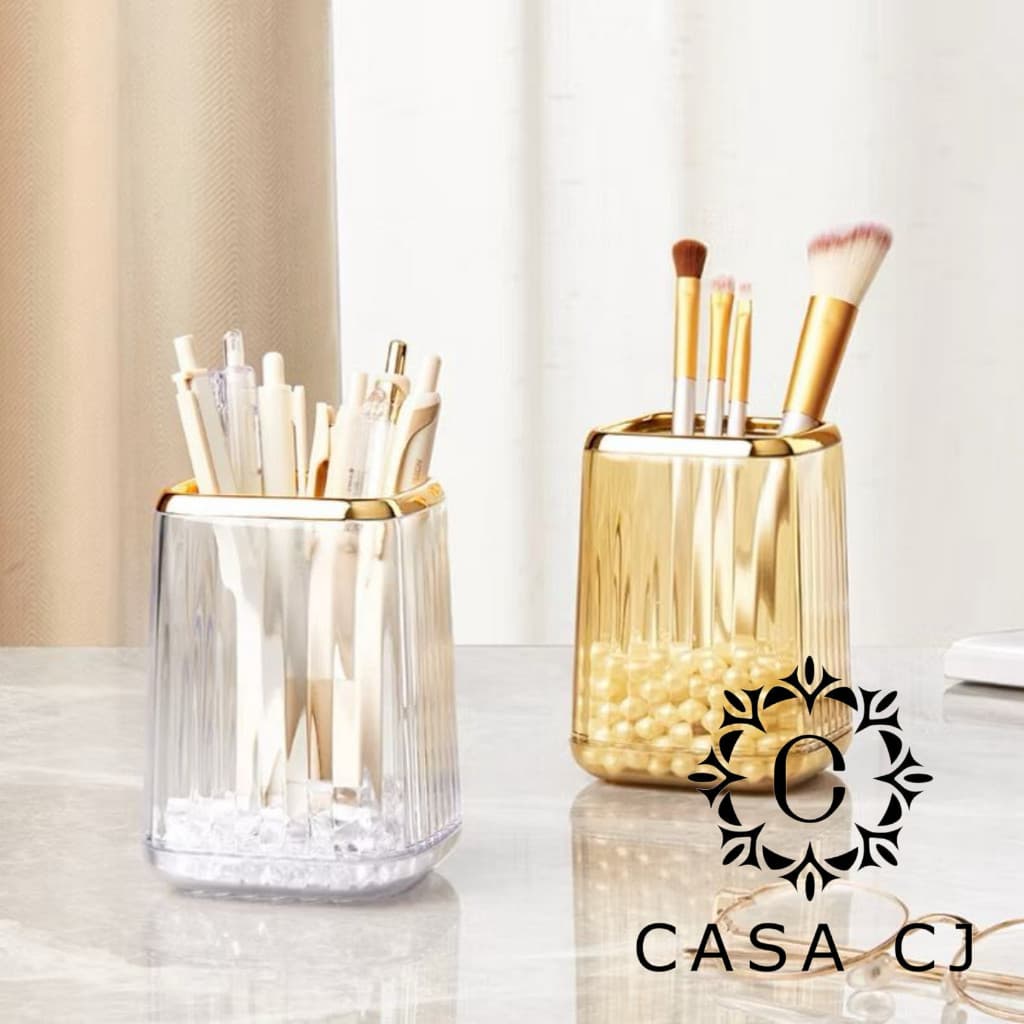 Porta Pincéis Organizador de Maquiagem Multiuso Guarda Canetas Pincel Pote Acrílico Organização de Mesa e Objetos