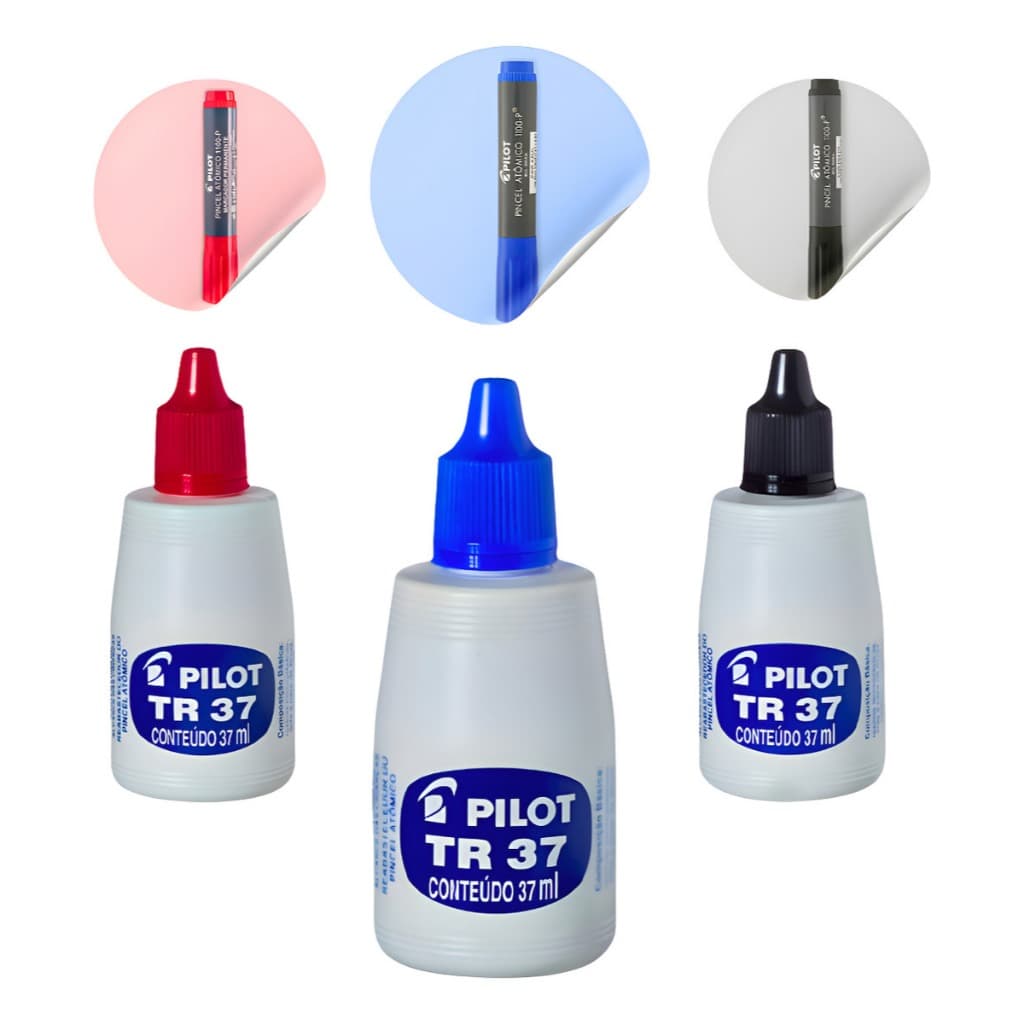 Reabastecedor Pincel Atômico Tinta Permanente 37ml Pilot TR37 Diversas Cores