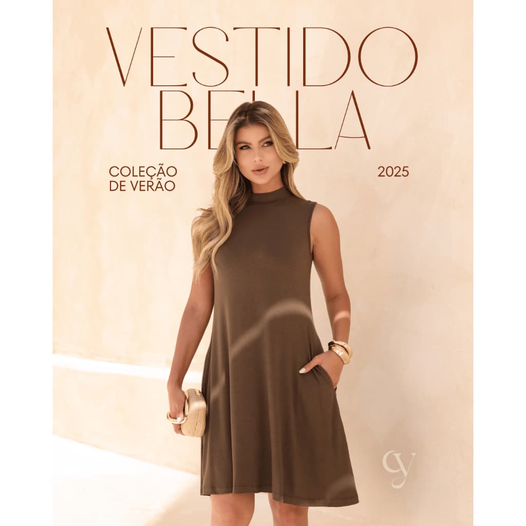 Vestido Bella Soltinho Com Bolsos Laterais Rodado Sem transparência Confortável