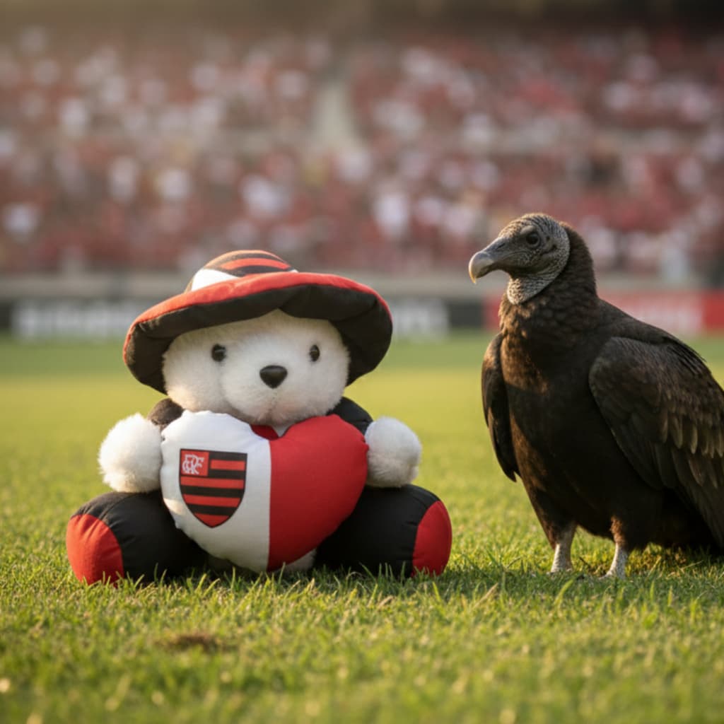 Mascote do flamengo - Ursinho de pelúcia, boneco 35cm