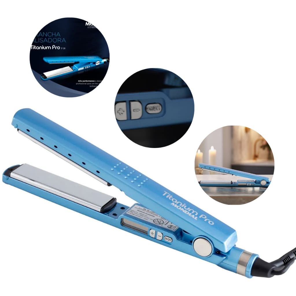 Chapinha de Cabelo Profissional 230C/450F Mondial Titanium Pro – Proteção Térmica, Anti-Frizz e Resultado de Salão