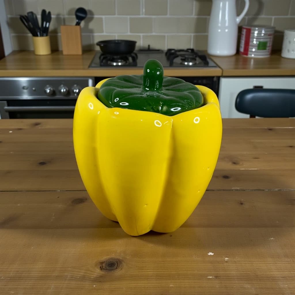 Pimentão Amarelo 2º LINHA Com DEFEITOS De Estética Porta Tempero Em Cerâmica Para Cozinha Presente