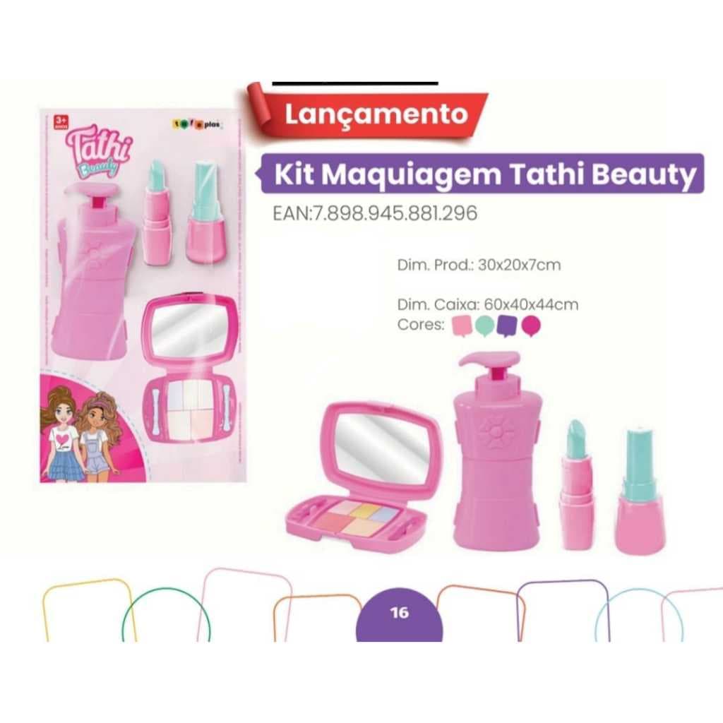 Kit Maquiagem Espelho E Batom Infantil Brinquedo Menina