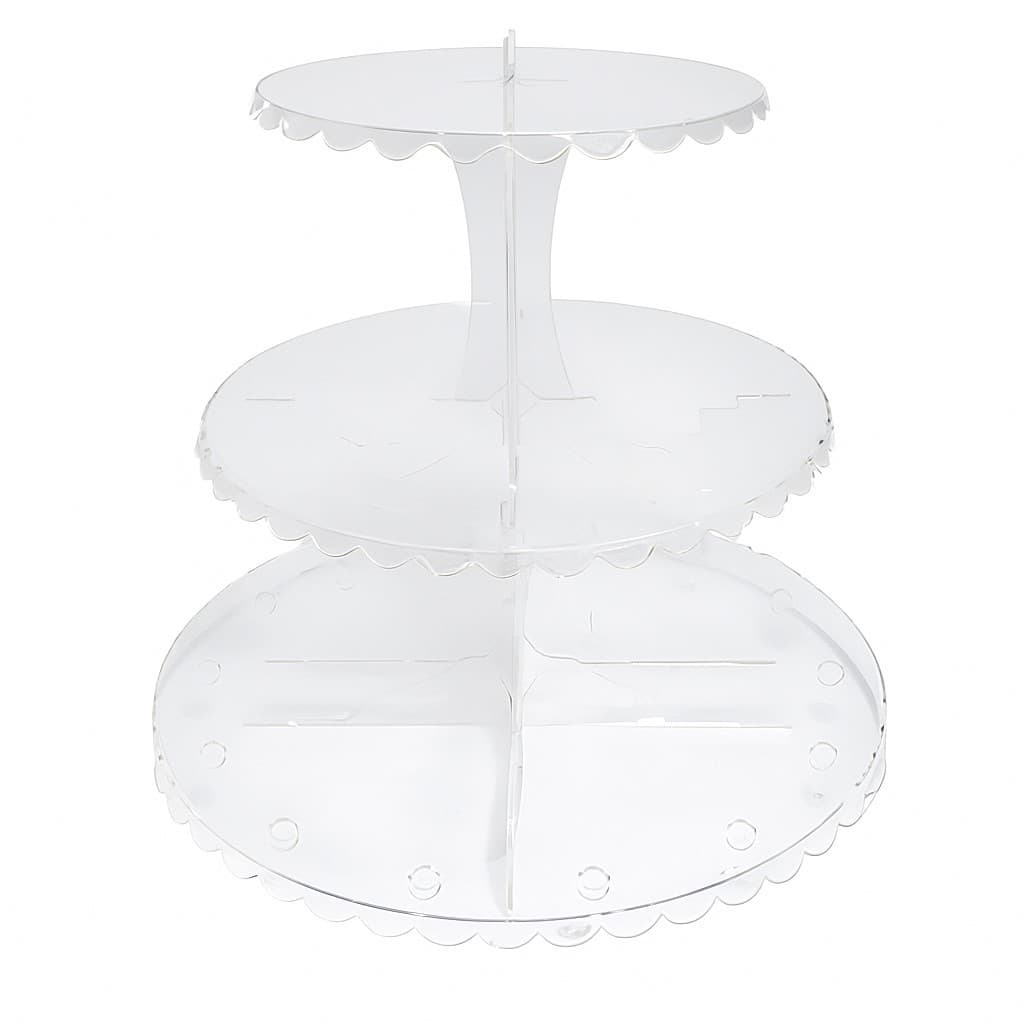 Suporte Expositor 3 Andares para Doces e Cupcakes Acrílico Transparente