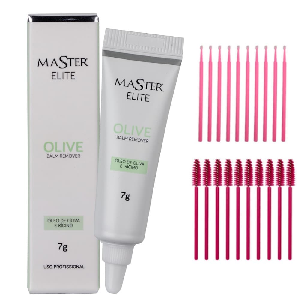 Removedo de Extensão Cilios Olive Balm Master Profissional 7g Escovinha Microbrush