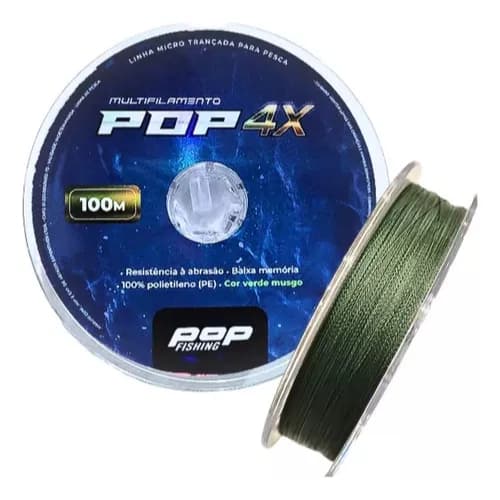 LINHA POP FISHING 4X VERDE 100MT VARIAS MEDIDAS