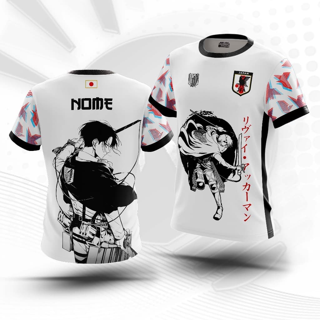 Camiseta camisa dry fit premium tshirt Anime Mangá Attack on Titan  JAPÃO Capitão Levi Ackerman masculina unisex