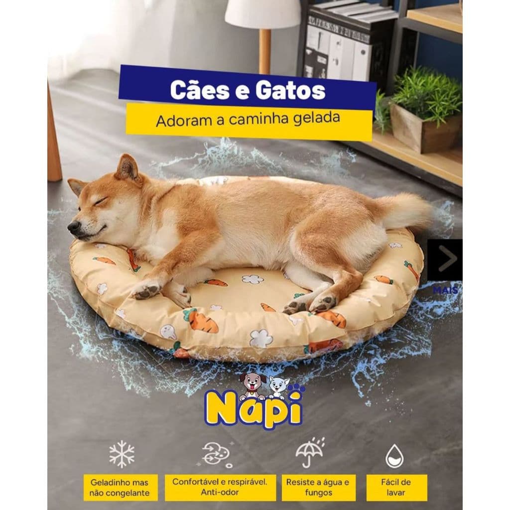 CAMA GELADA REPRESCANTE PARA CÃES E GATOS - NAPI RESISTENTE E CONFORTÁVEL