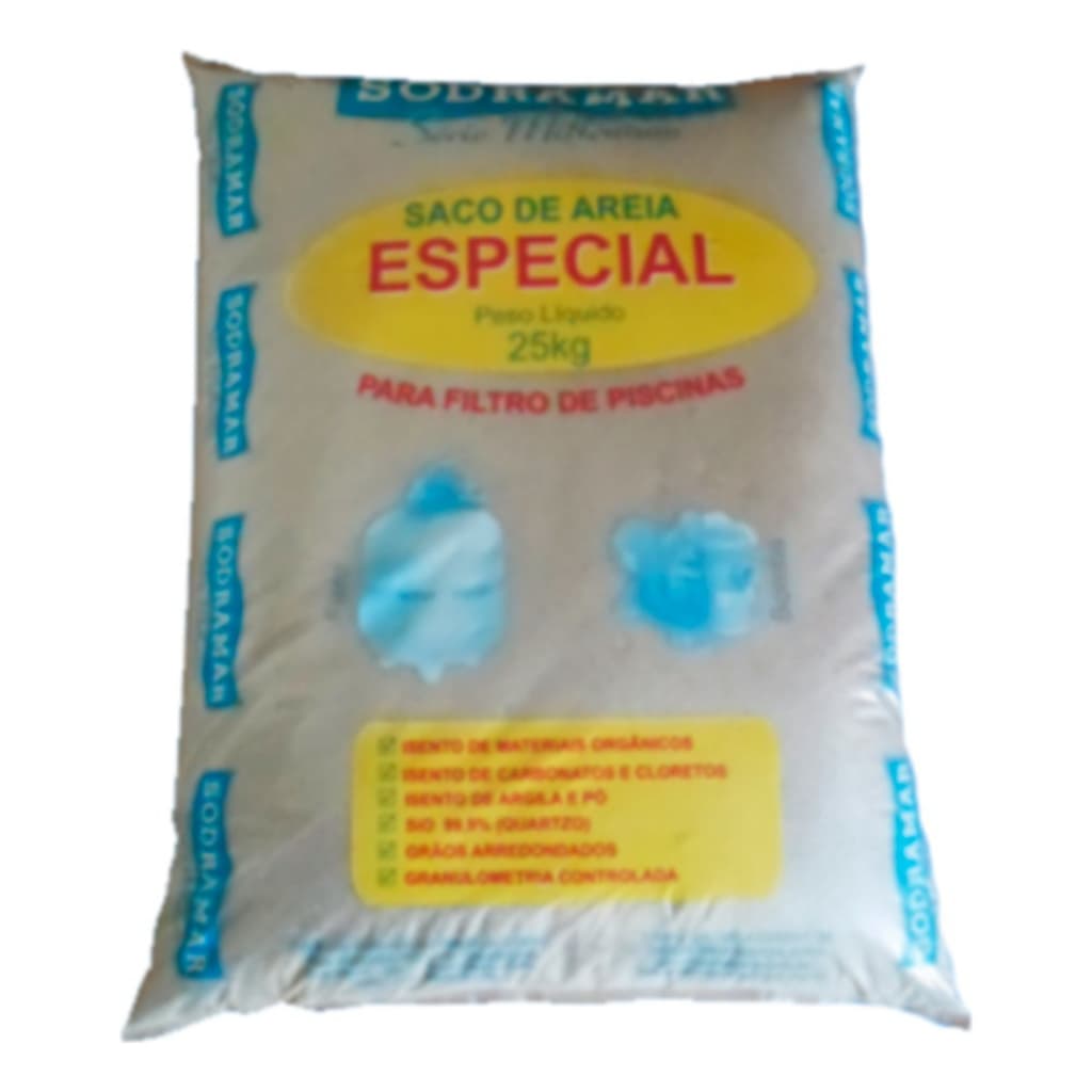 Saco De Areia 25kg Sodramar Para Filtros De Piscina