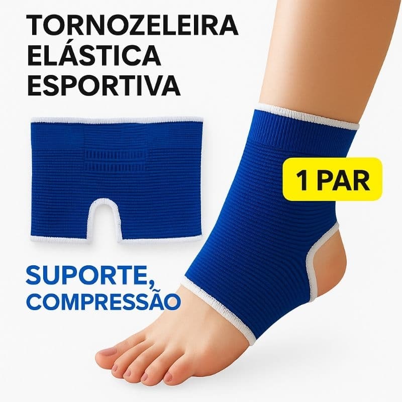 Par de Tornozeleiras de Compressão Esportiva – Suporte Ortopédico, Estabilidade e Ajuste anatômicoDiminui o impacto