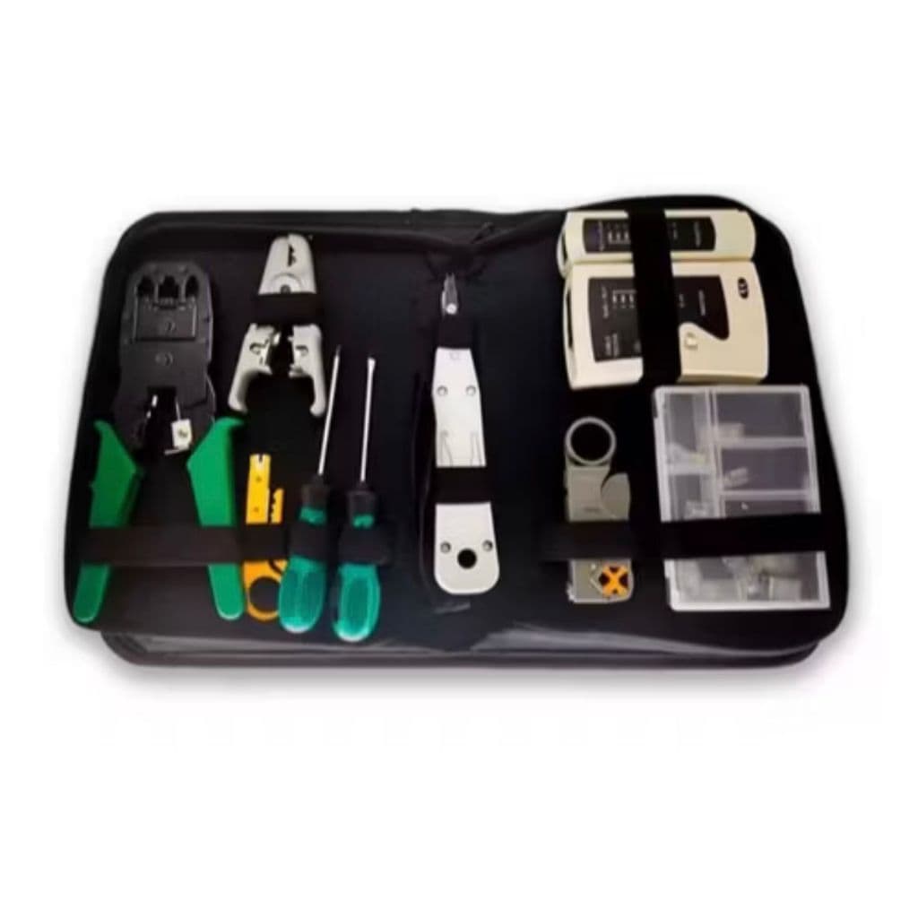 Kit Ferramentas Crimpagem Rj45 Rj11 C/testador Completo Rede