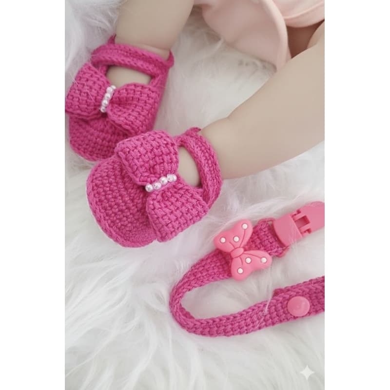 Kit Sapatinho de Crochê para Bebê RN