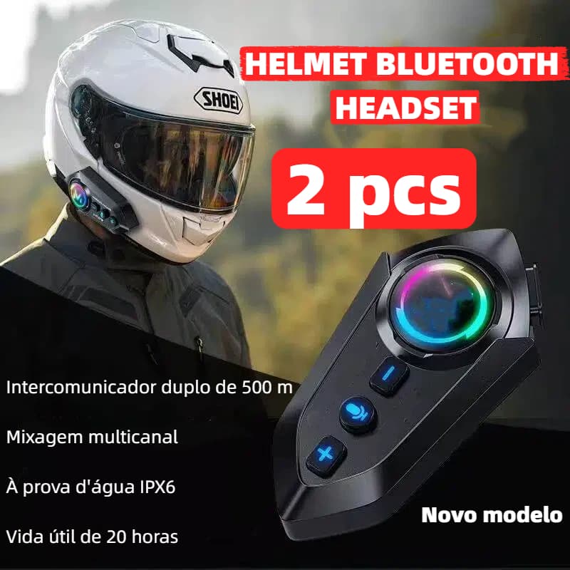 Motocicleta Sem Fio Bluetooth 5.4 Fone de Ouvido Capacete Kit de Chamadas Mãos Livres À Prova D'Água Intercom-BT MCF-36A