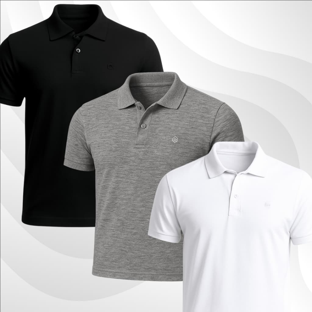 Kit 3 Polo Masculina Casual Premium Acabamento Fino e Toque Suave Ideal Para Rotina