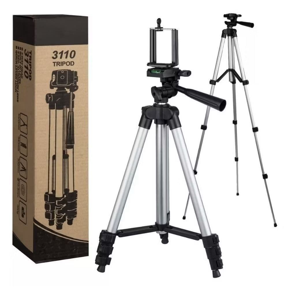 Tripé 3110 Universal 3x Para Câmera E Celular Selfie Ajuste 1,05m KIT 1 ou KIT 2