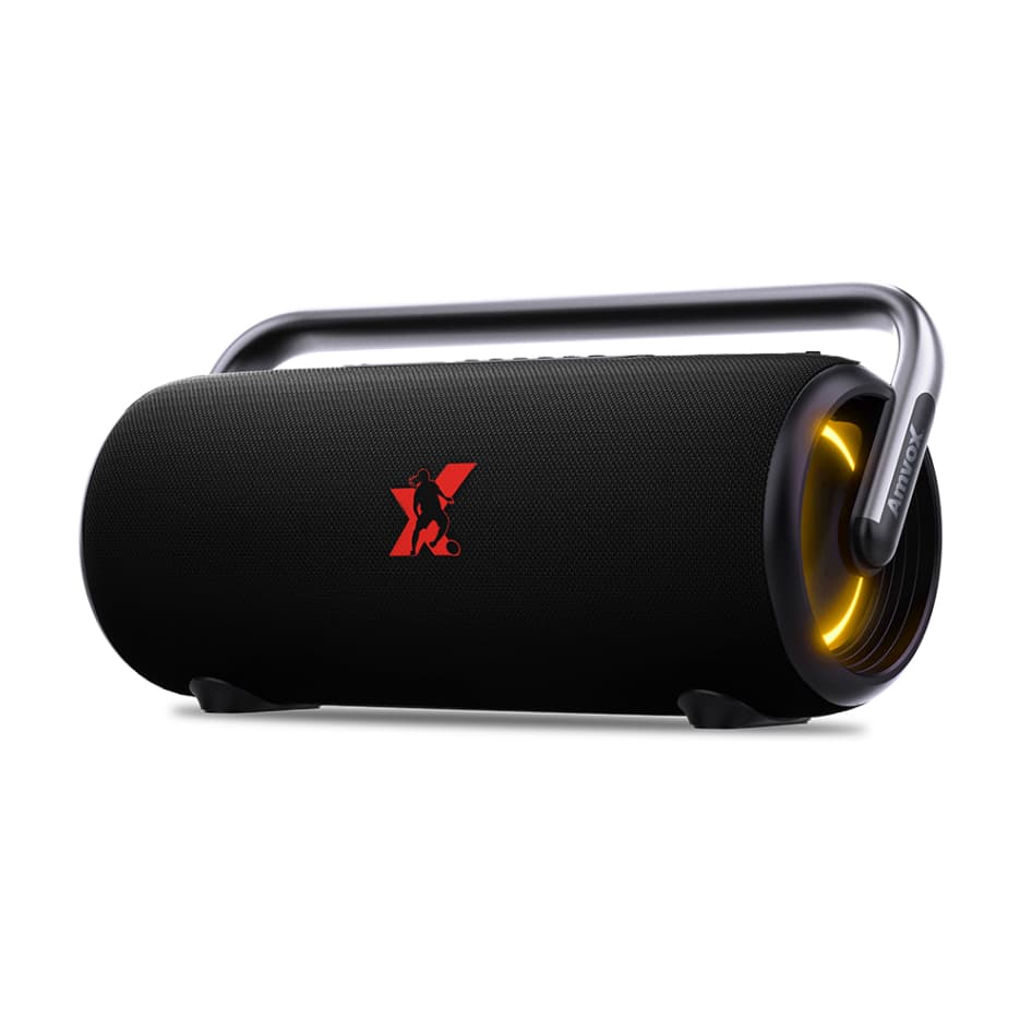Caixa de Som Amvox Boombox ACA 310 BoomVox Ronaldinho Black 310W Até 12h bateria Bluetooth a Prova D’água