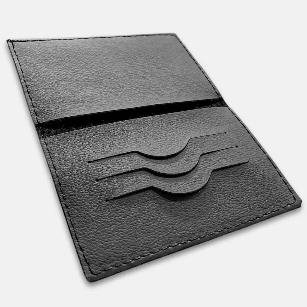 Carteira Masculina Porta Documento Social Slim Preto Divisória Elegante Casual Dia a Dia