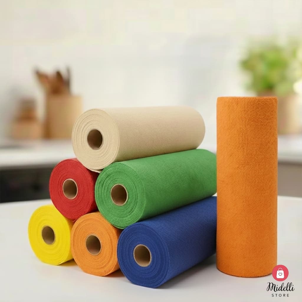 Rolo de Microfibra com 12 Panos Roll 30x30cm Poliamida Macio 200 GSM