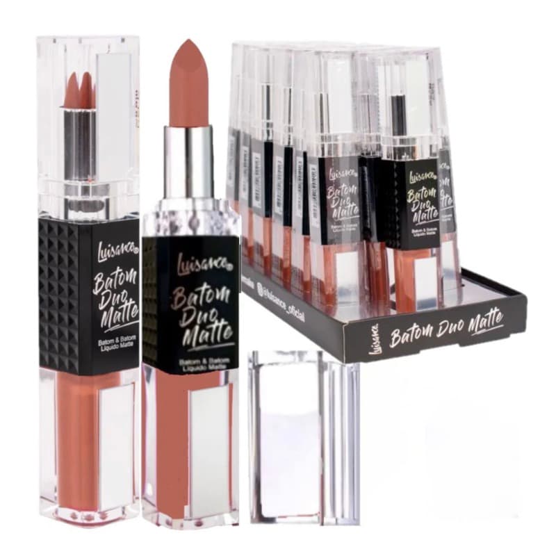 Batom Duo Matte Cores com Espelho - Luisance
