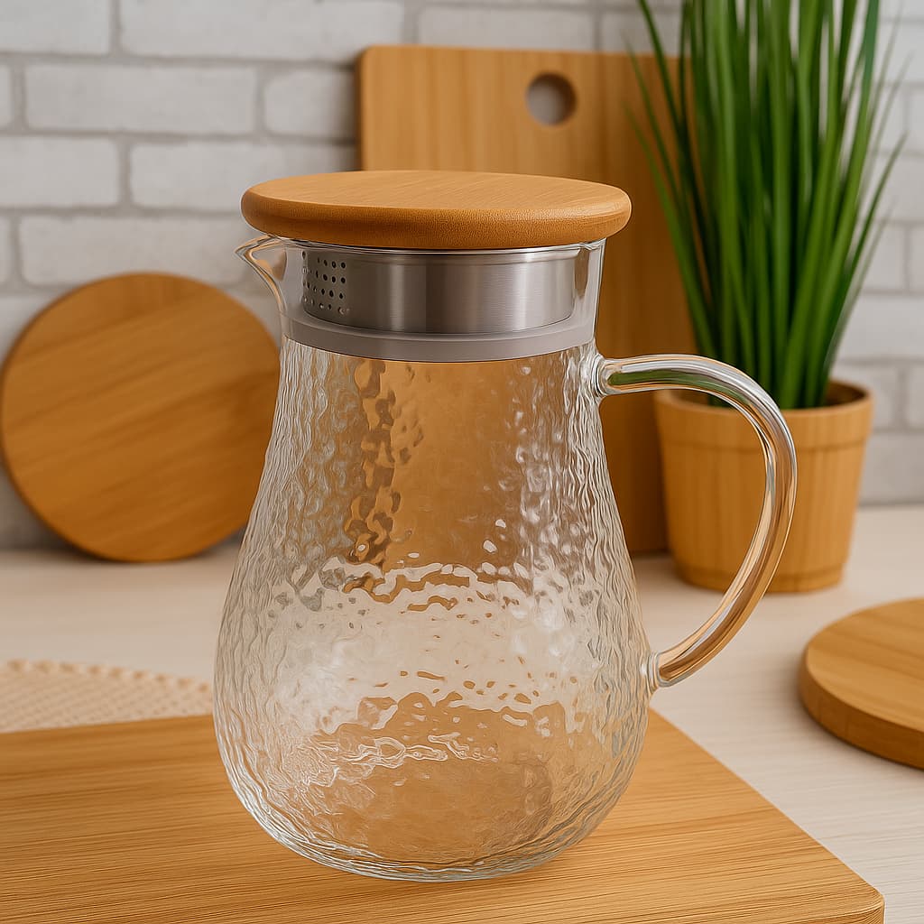 Jarra de vidro LUXO com tampa resistente SUCO AGUA DRICKS