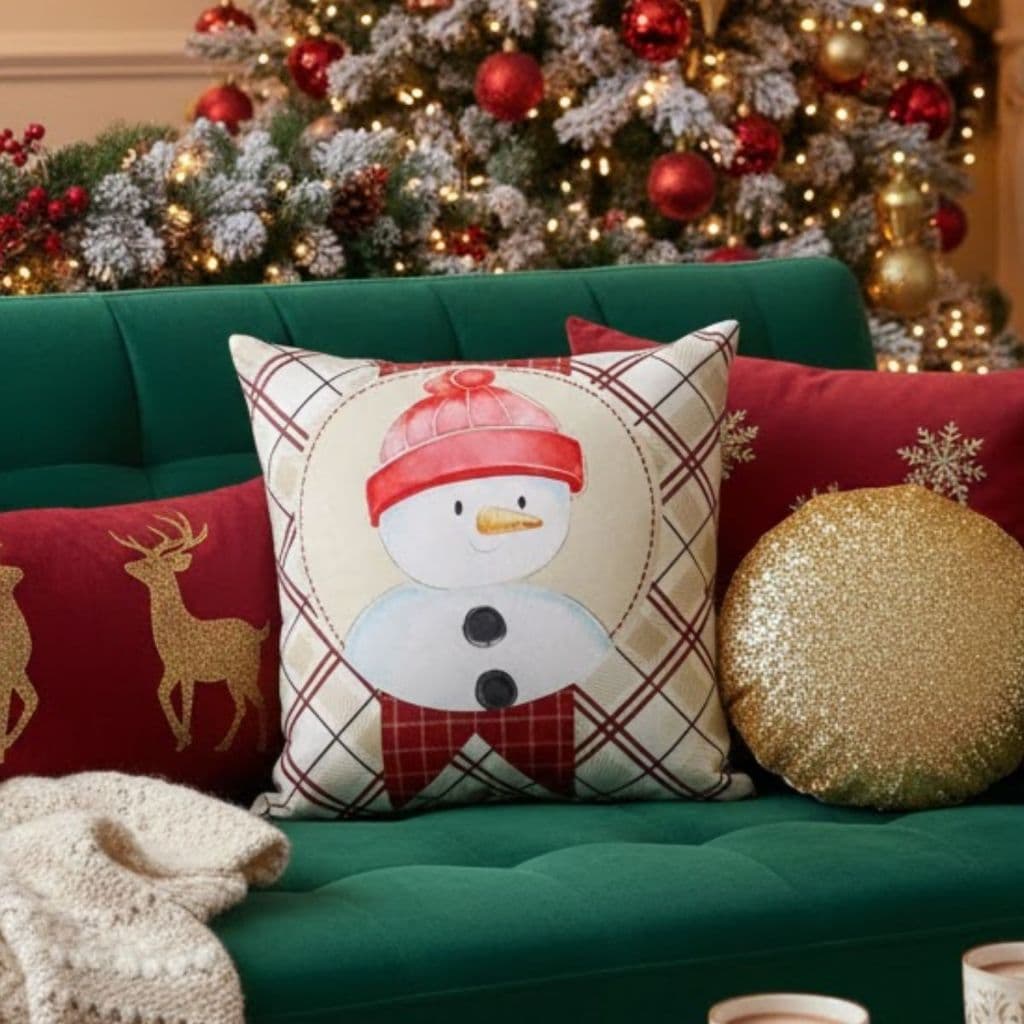 kit com 4 almofadas de natal Premium 45x45 SUEDE (COM REFIL DE SILICONE)ENVIO IMEDIAT0