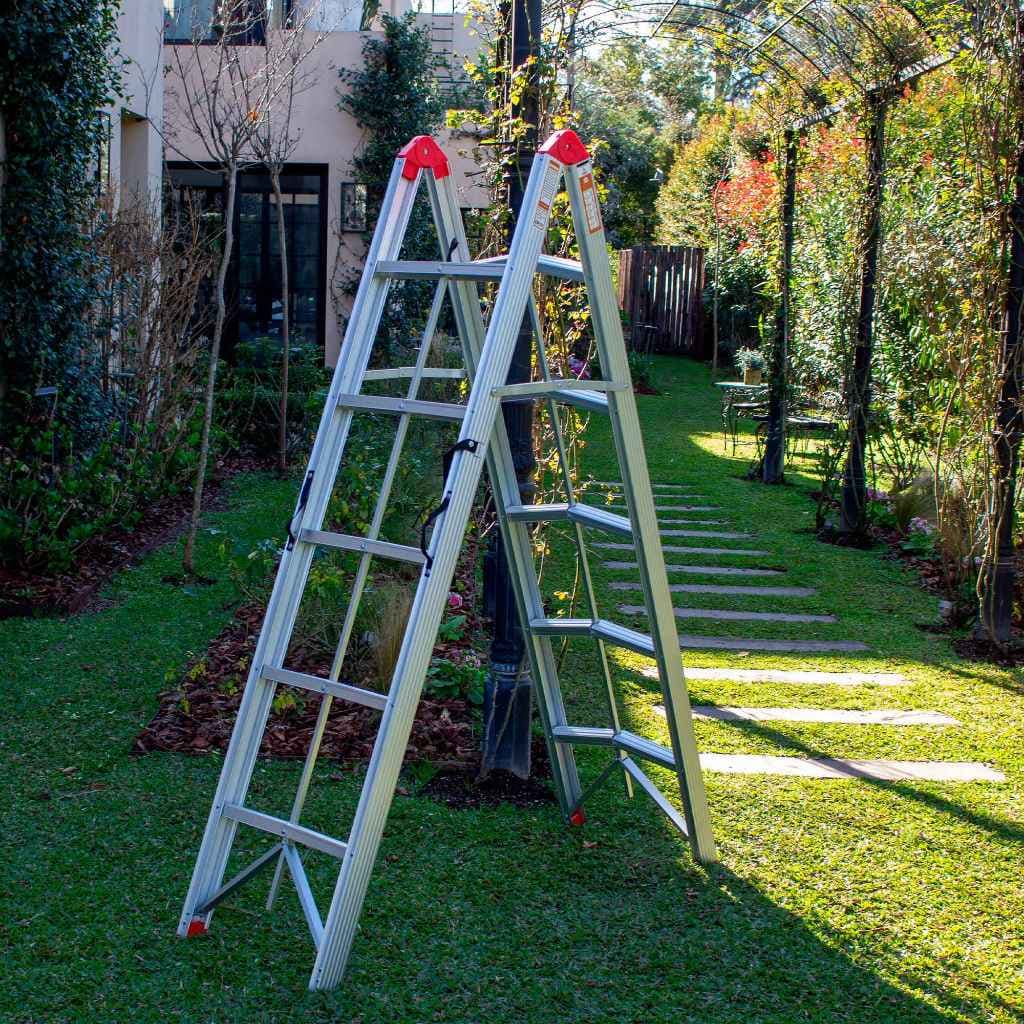 Escada De Alumínio 10 Degraus Ultra Compacta Palito Dobrável Gardenlife