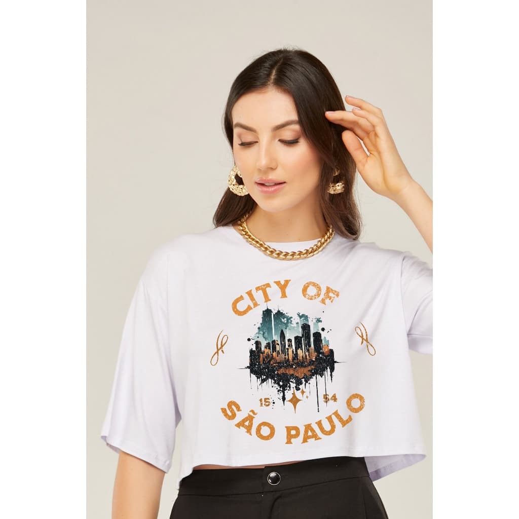 Cropped Oversize Candy Color City of São Paulo | Viscolycra Premium | Moda Urbana Streetwear
