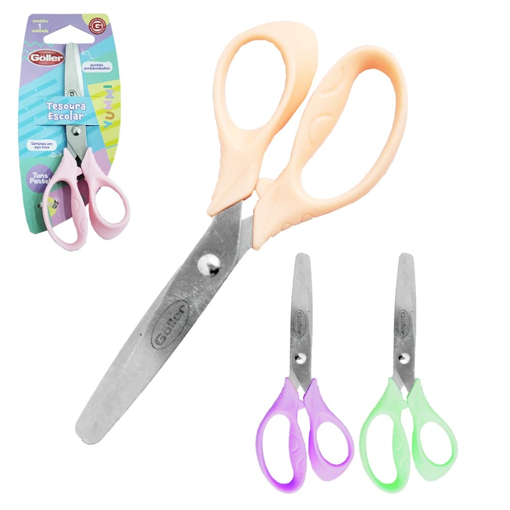 Goller Tesoura Escolar Yummi lâmina de aço 5" 1 unidade