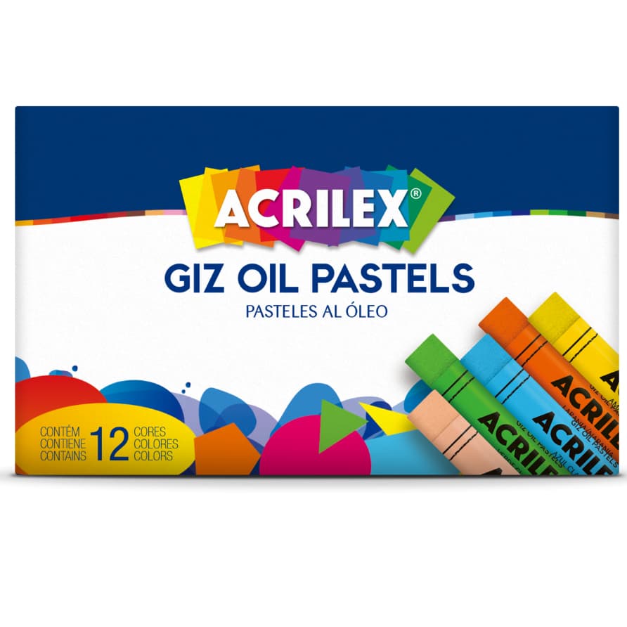 Giz de Cera Oil Pastel Acrilex – 12 Cores | Pastel Oleoso Profissional