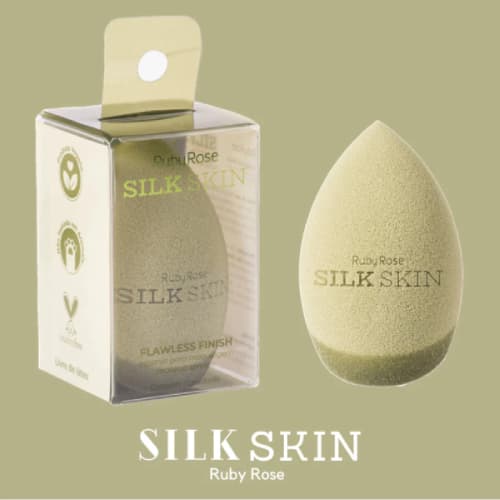 Esponja Para Maquiagem Flawless Finish Silk Skin - Ruby Rose