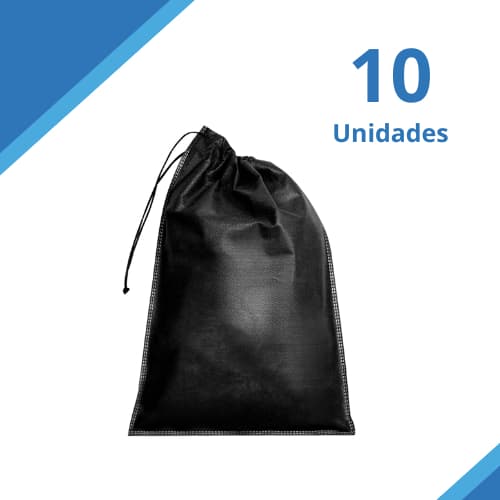 Kit 10 Unid Sacos para sapatos, roupas - Em TNT Liso, 27x37cm