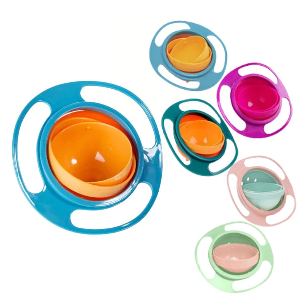 Kit 2 Pratos Infantis Giratório 360° Antiqueda Bebê Alimentação