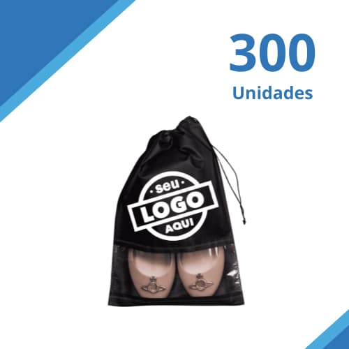 Kit 300 Unid Sacos para Sapato com Visor - Em TNT Personalizado, 27x37cm