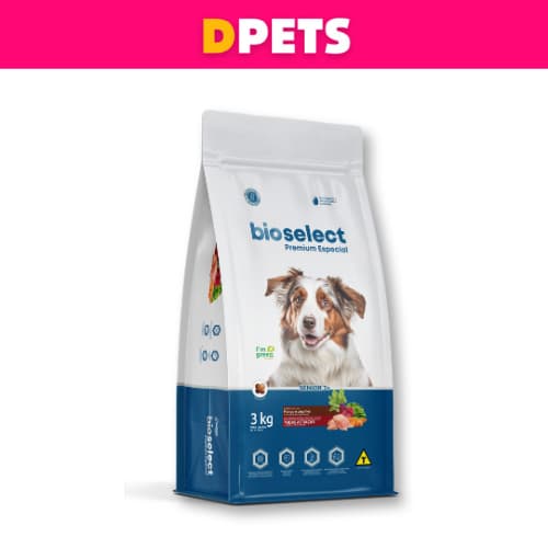 Ração Bioselect Premium Especial Sênior Todas as Raças 10kg Sabor Frango e Legumes