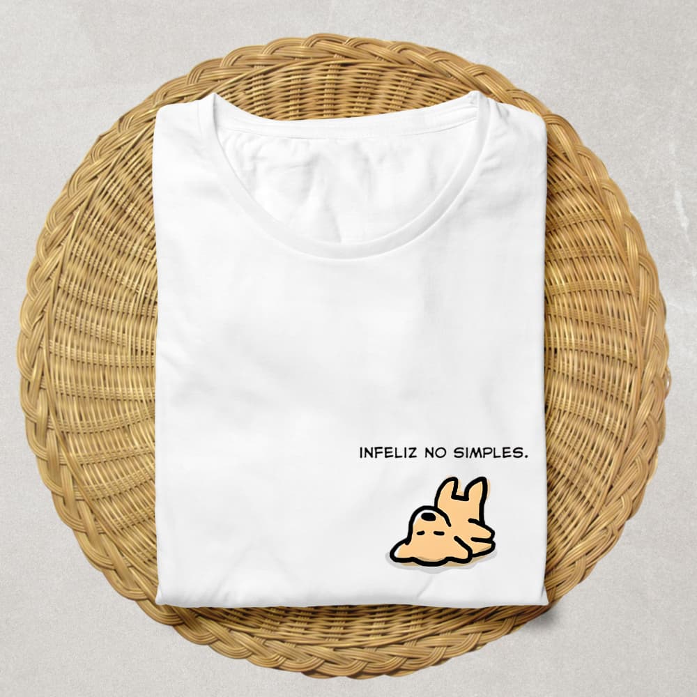 CAMISETA CAMISA OVERSIZED UNISSEX ALGODAO PERSONALIZADA BRANCA INFELIZ NO SIMPLES CACHORRO FEMINA MASCULINA