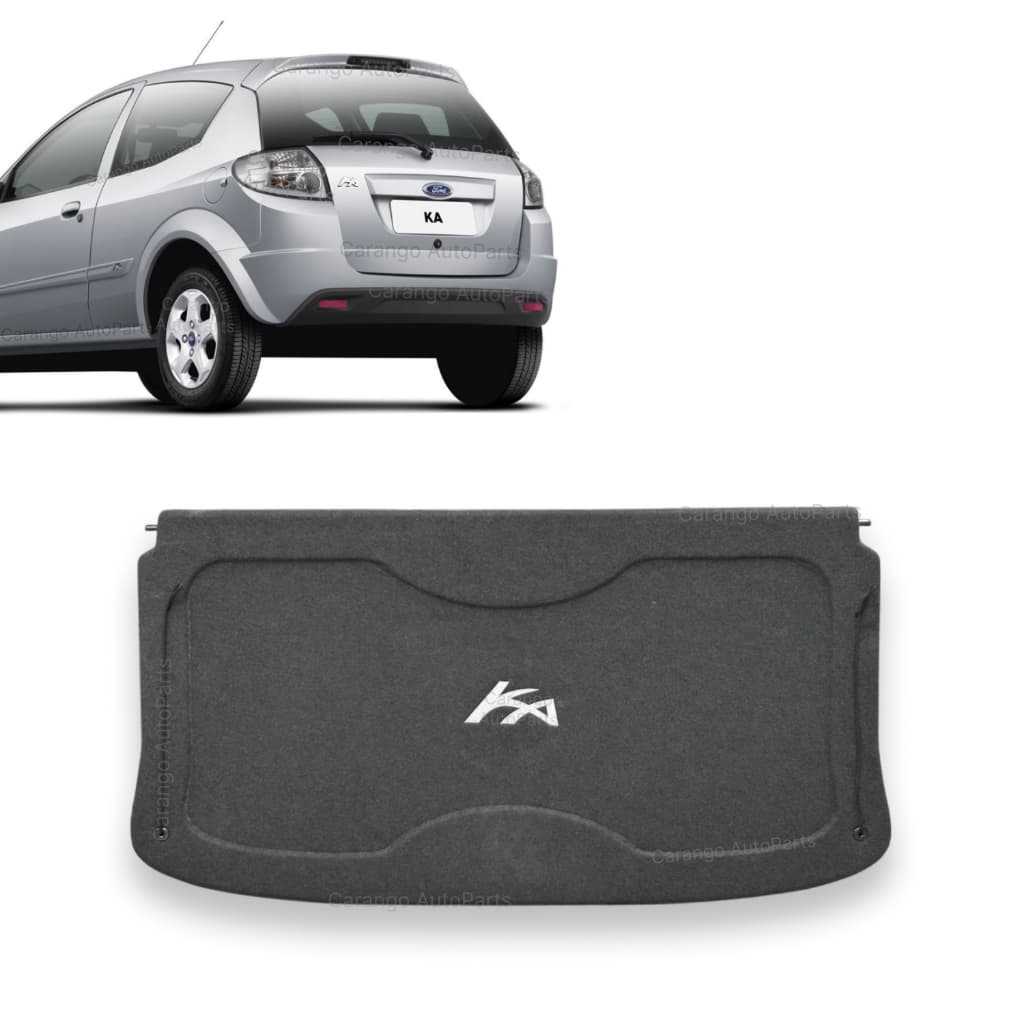 Tampão Porta Malas Ford Ka 2008 A 2014 Carpete Grafite c/ Cordinhas