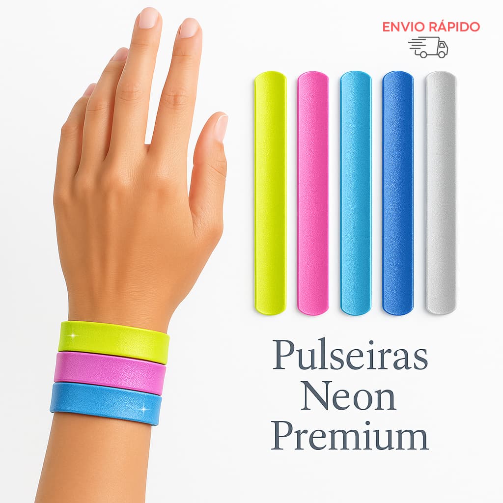 Pulseira Bate Enrola Colorida Diversão para Festas e Aniversários