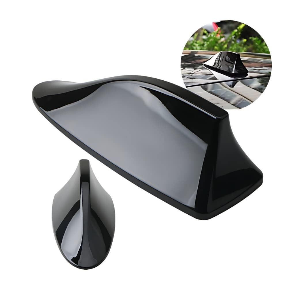 Antena Automotiva Teto Shark Tubarão Barbatana Am Fm Preta Preto