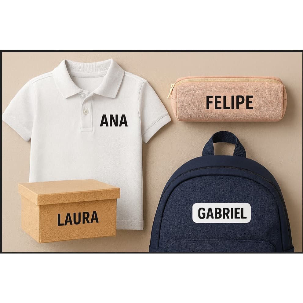 Kit Adesivos Termocolantes com Nome | Ideal para Uniforme Escolar, Roupas e Personalizados