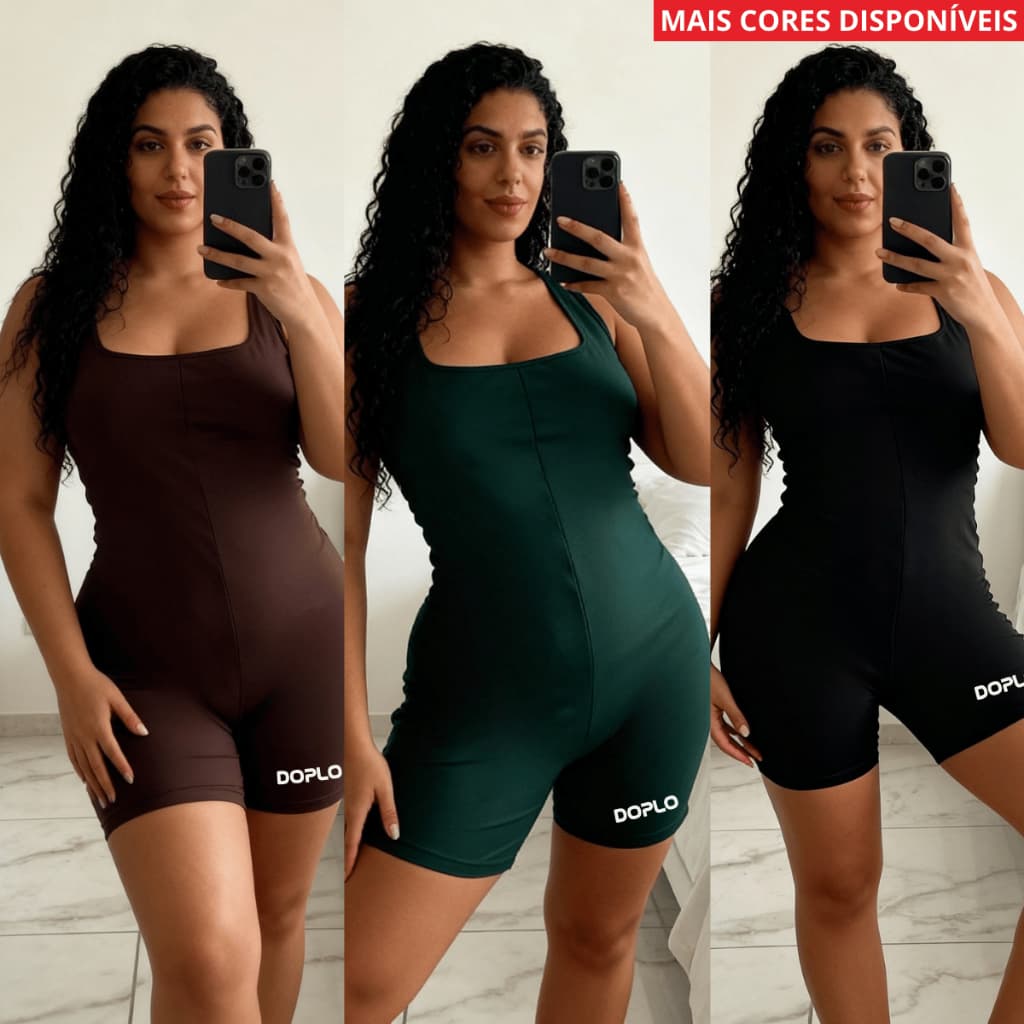 Kit 3 Macaquinho Academia Feminino Para Treino Fitness Modela Curvas